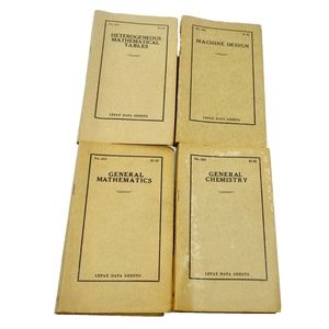 VTG 40s LEFAX BOOKS~ Chemistry, Machine Design, Mathematics, Heterogenous Math